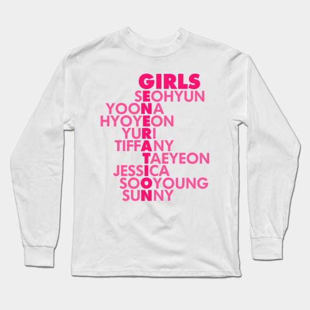 GIRL'S GENERATION Font Long Sleeve T-Shirt by skeletonvenus